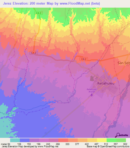 Jerez,Guatemala Elevation Map