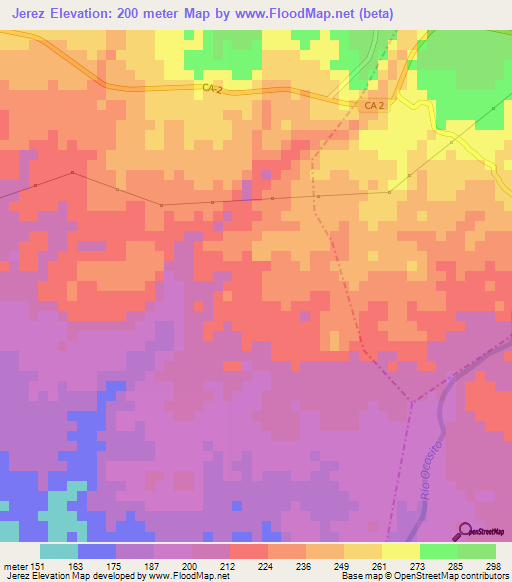 Jerez,Guatemala Elevation Map