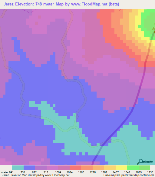 Jerez,Guatemala Elevation Map