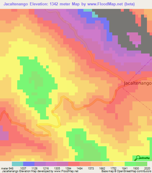 Jacaltenango,Guatemala Elevation Map