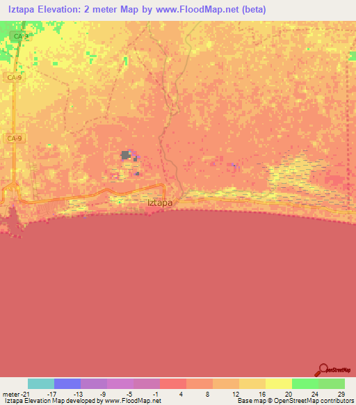 Iztapa,Guatemala Elevation Map