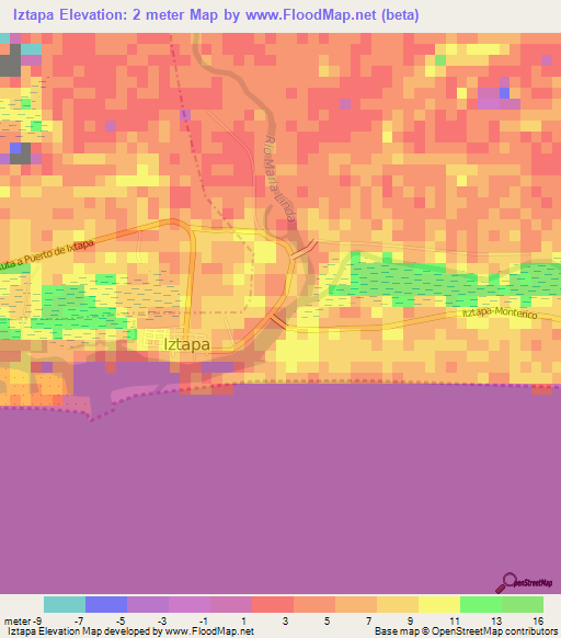 Iztapa,Guatemala Elevation Map