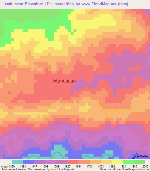 Ixtahuacan,Guatemala Elevation Map