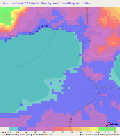 Ixlu,Guatemala Elevation Map