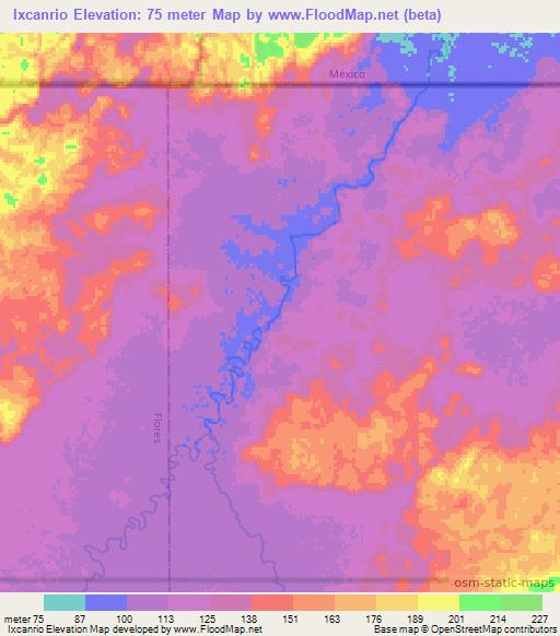 Ixcanrio,Guatemala Elevation Map