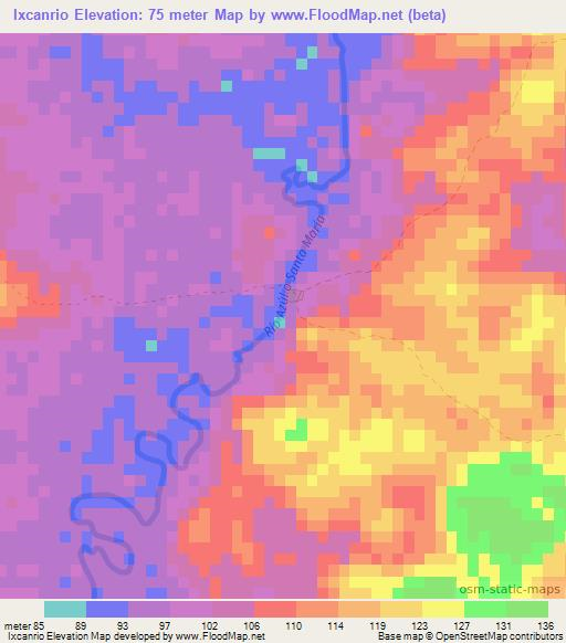 Ixcanrio,Guatemala Elevation Map