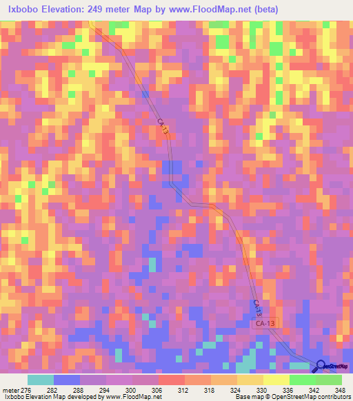 Ixbobo,Guatemala Elevation Map