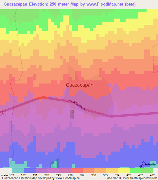 Guazacapan,Guatemala Elevation Map