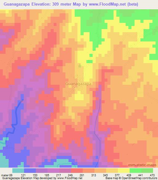 Guanagazapa,Guatemala Elevation Map