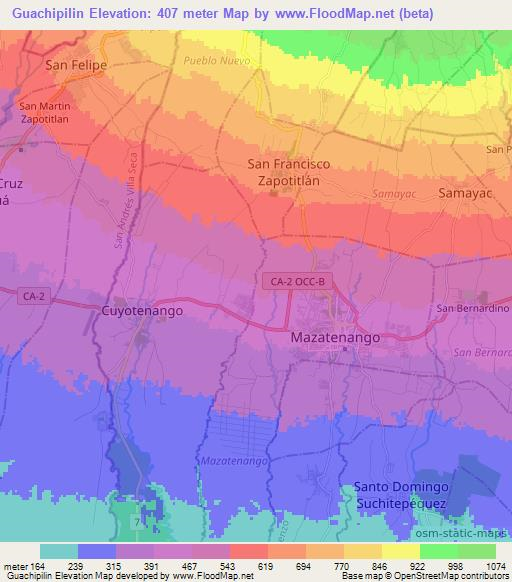 Guachipilin,Guatemala Elevation Map