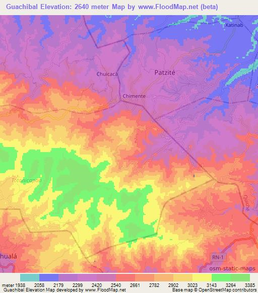 Guachibal,Guatemala Elevation Map