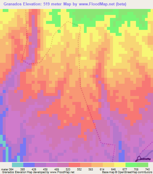 Granados,Guatemala Elevation Map