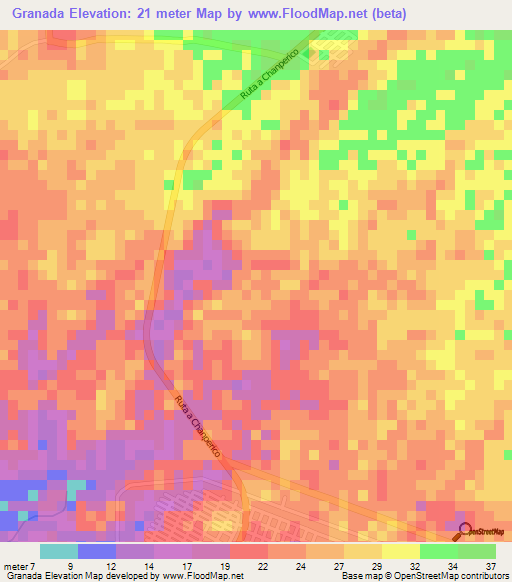 Granada,Guatemala Elevation Map