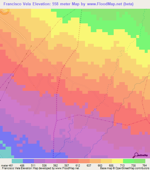 Francisco Vela,Guatemala Elevation Map