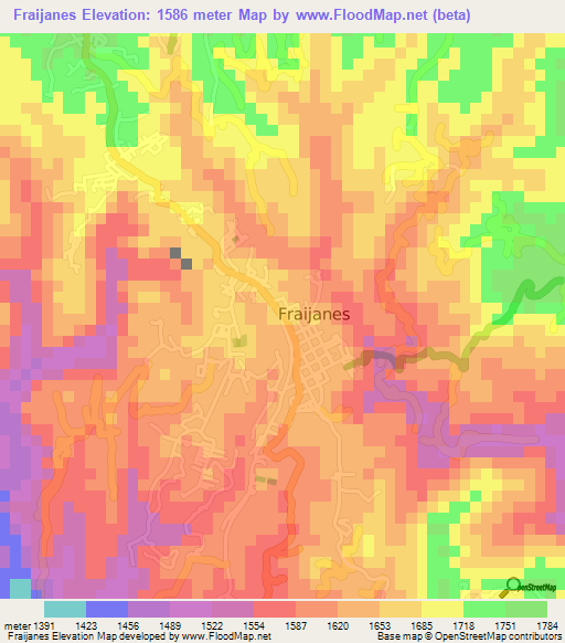 Fraijanes,Guatemala Elevation Map