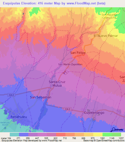 Esquipulas,Guatemala Elevation Map