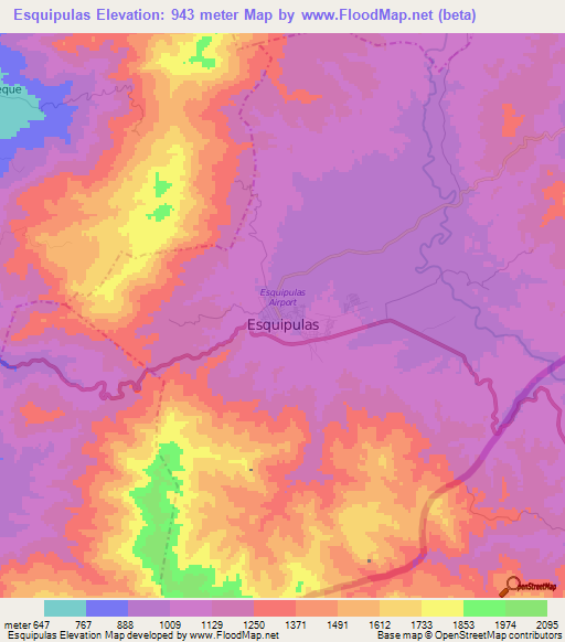 Esquipulas,Guatemala Elevation Map