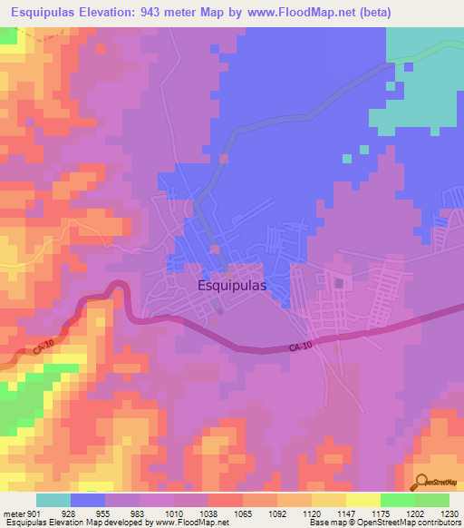 Esquipulas,Guatemala Elevation Map