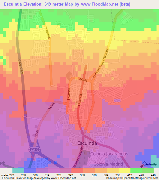 Escuintla,Guatemala Elevation Map