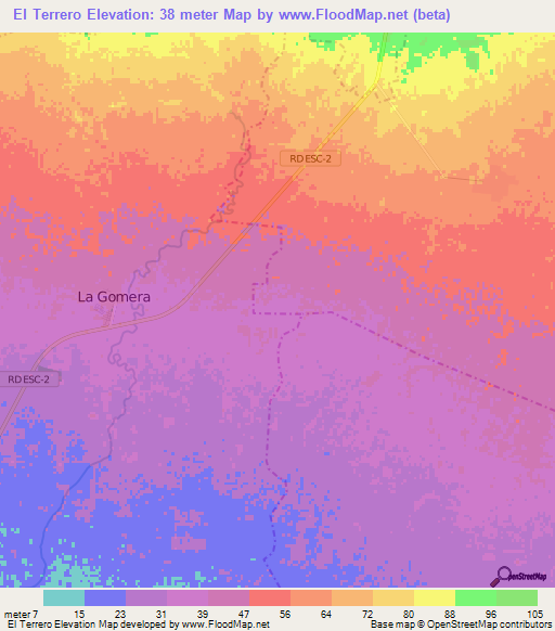 El Terrero,Guatemala Elevation Map