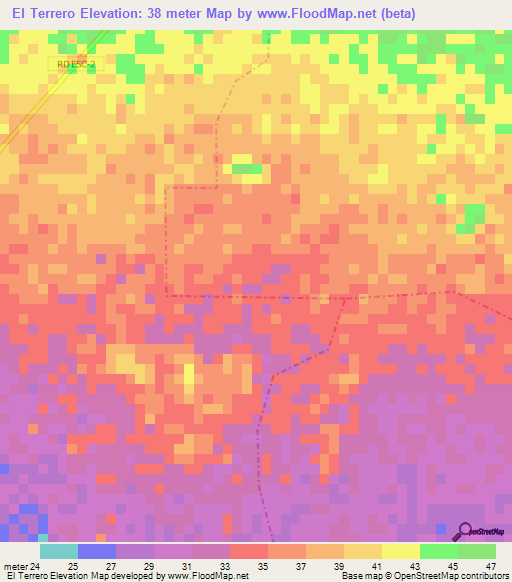 El Terrero,Guatemala Elevation Map