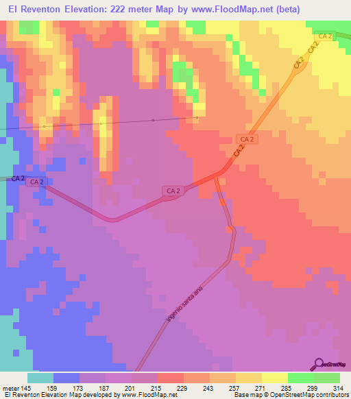 El Reventon,Guatemala Elevation Map