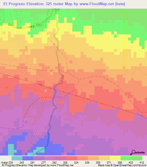 El Progreso,Guatemala Elevation Map