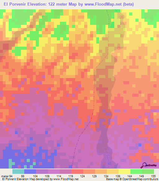 El Porvenir,Guatemala Elevation Map