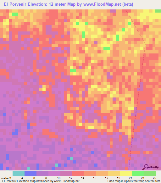 El Porvenir,Guatemala Elevation Map