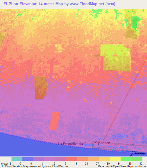 El Pilon,Guatemala Elevation Map