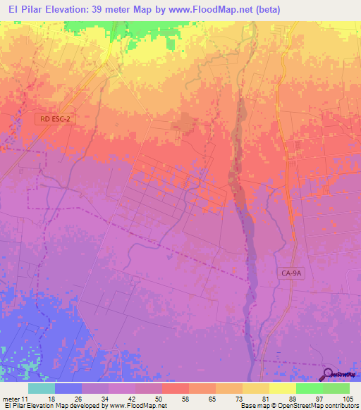 El Pilar,Guatemala Elevation Map