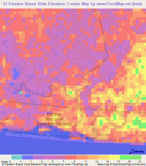 El Paredon Buena Vista,Guatemala Elevation Map