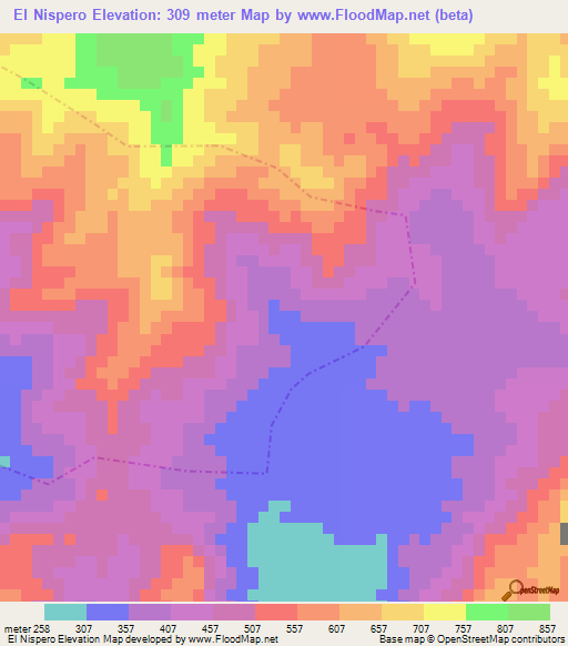 El Nispero,Guatemala Elevation Map