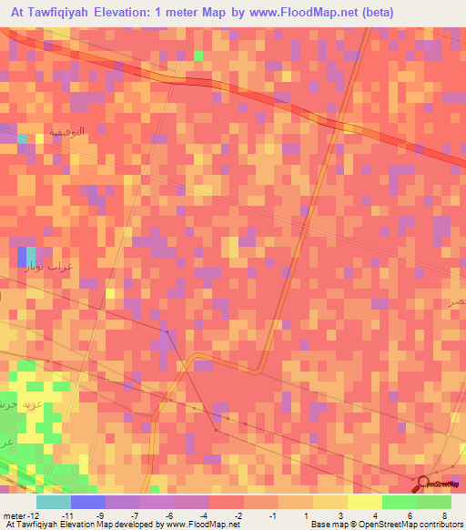 At Tawfiqiyah,Egypt Elevation Map