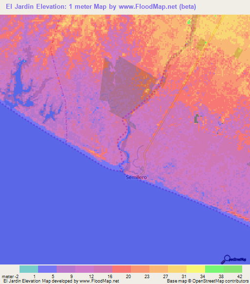 El Jardin,Guatemala Elevation Map