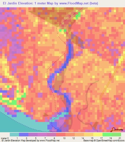 El Jardin,Guatemala Elevation Map