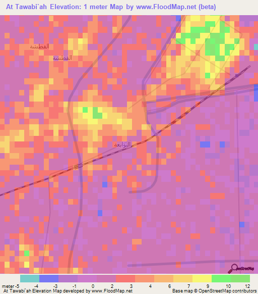 At Tawabi`ah,Egypt Elevation Map