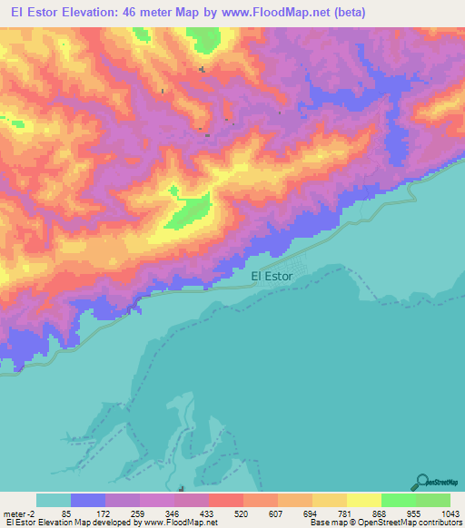 El Estor,Guatemala Elevation Map