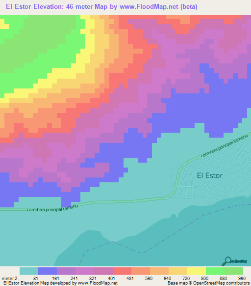 El Estor,Guatemala Elevation Map