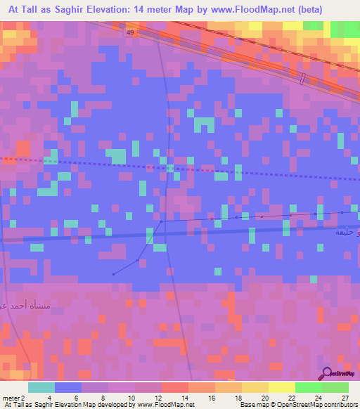 At Tall as Saghir,Egypt Elevation Map