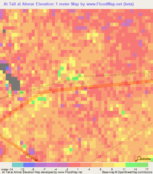 At Tall al Ahmar,Egypt Elevation Map