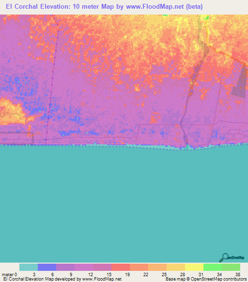 El Corchal,Guatemala Elevation Map