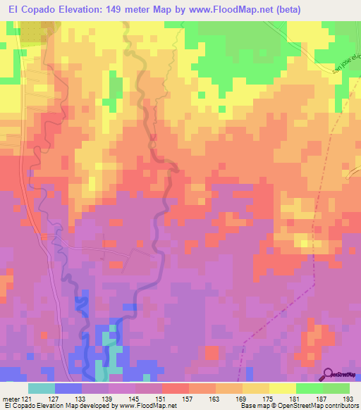 El Copado,Guatemala Elevation Map