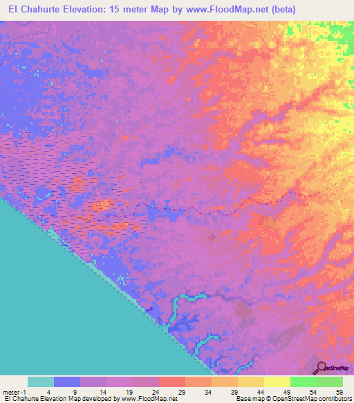 El Chahurte,Guatemala Elevation Map