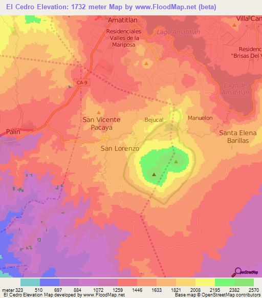 El Cedro,Guatemala Elevation Map