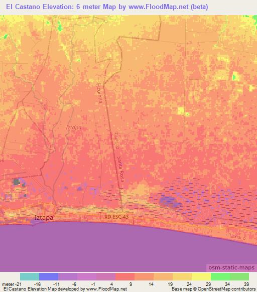 El Castano,Guatemala Elevation Map