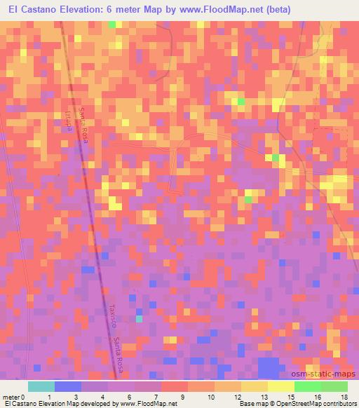 El Castano,Guatemala Elevation Map