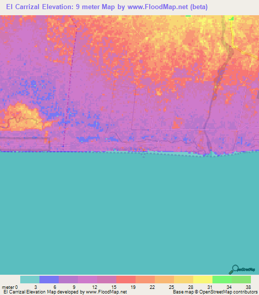 El Carrizal,Guatemala Elevation Map