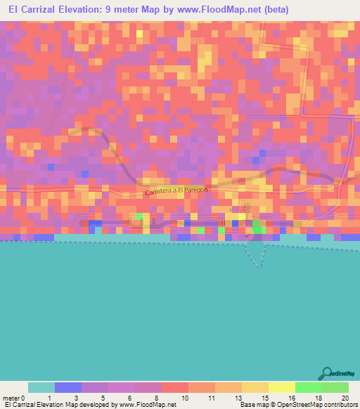 El Carrizal,Guatemala Elevation Map