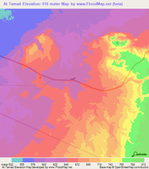 At Tamad,Egypt Elevation Map